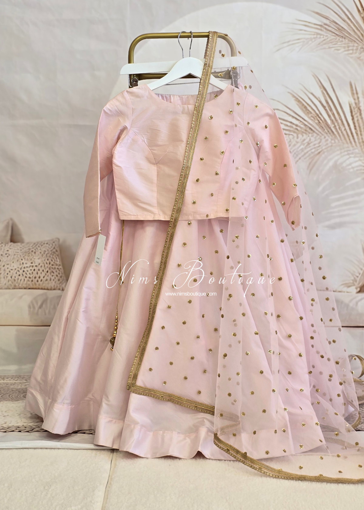 Readymade Light Blush Silk skirt/lehnga (sizes 4-20)