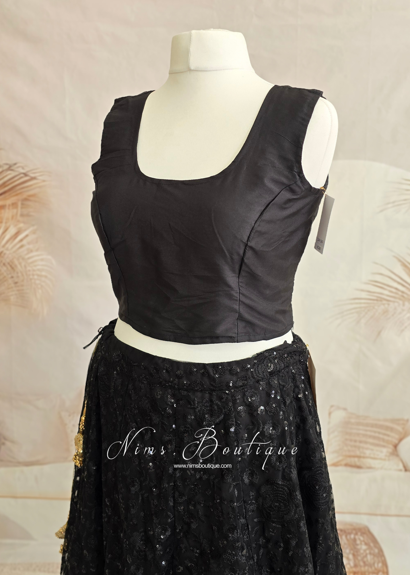 Sleeveless Black Silk Blouse (4-26)