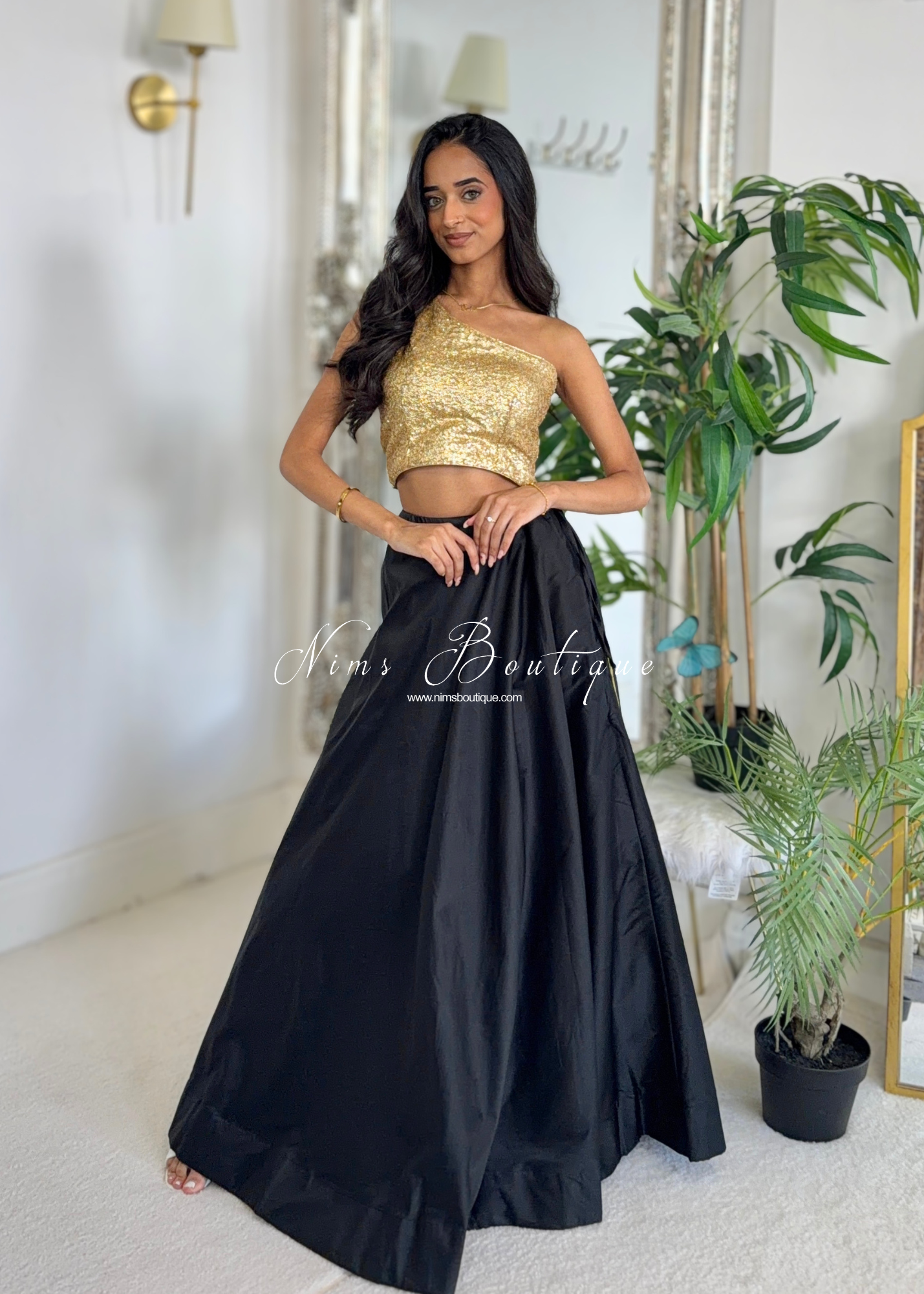 Readymade Black Silk skirt/lehnga (sizes 4-26)