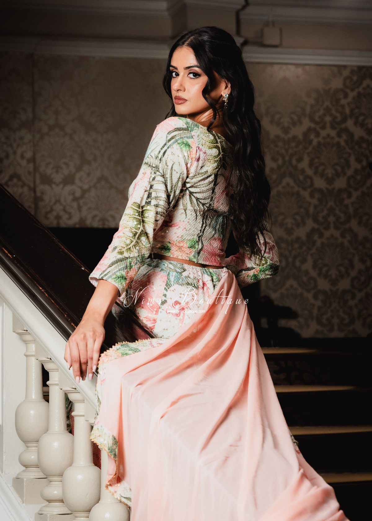 Isabella Peach Georgette Dupatta/Chunni