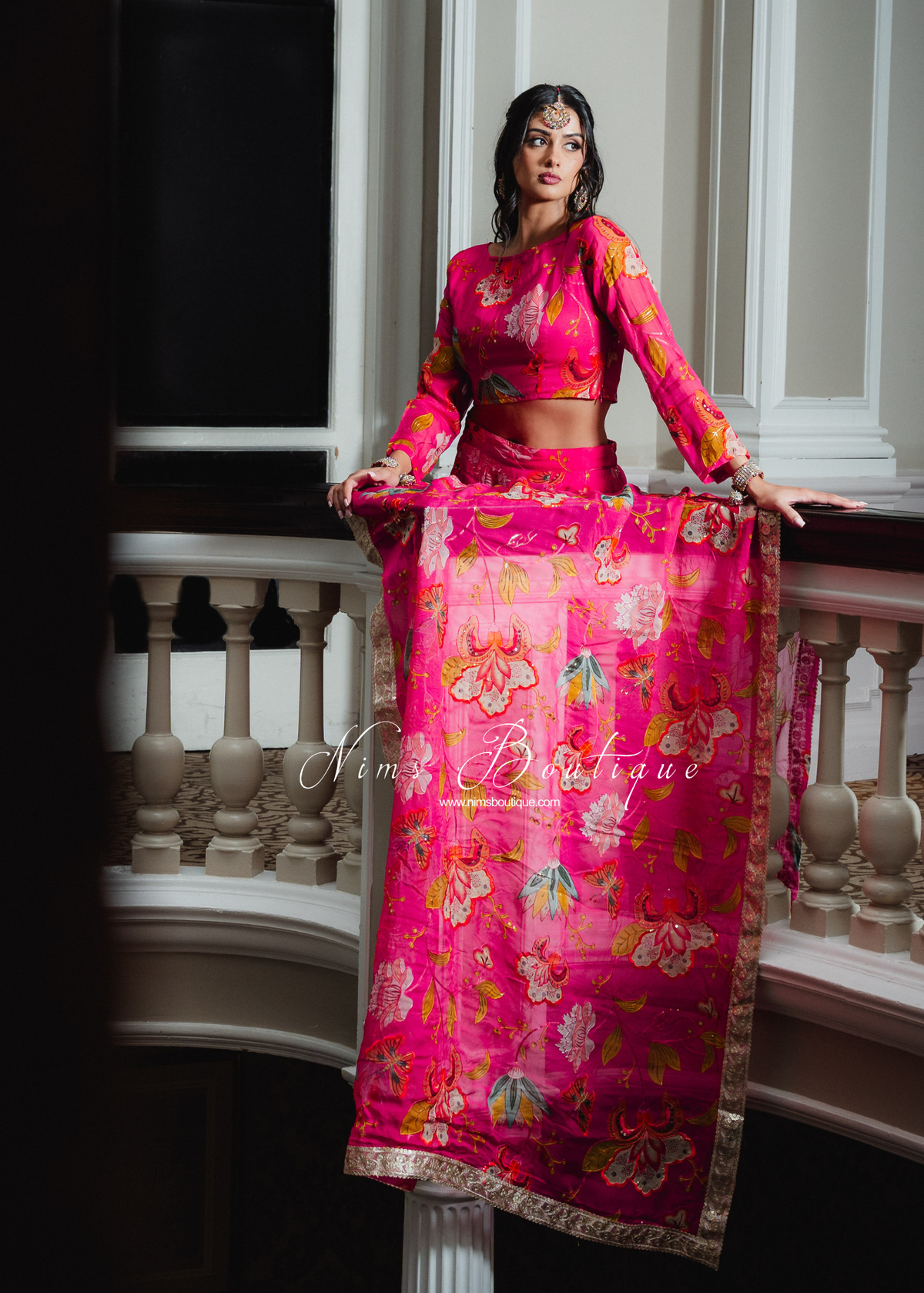 Lillianna Hot Pink Dupatta/Chunni