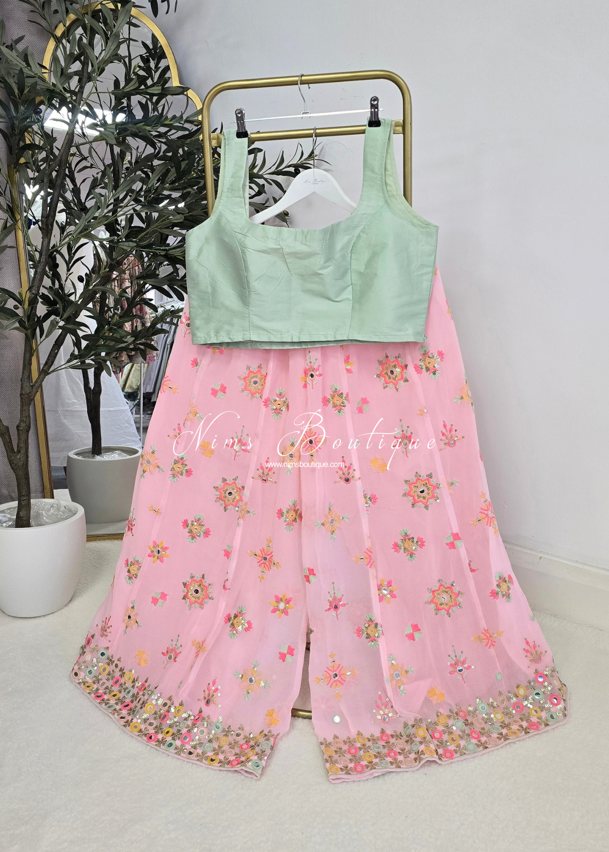 Cienna Pastel Thread Embroidered Trousers (12-16)