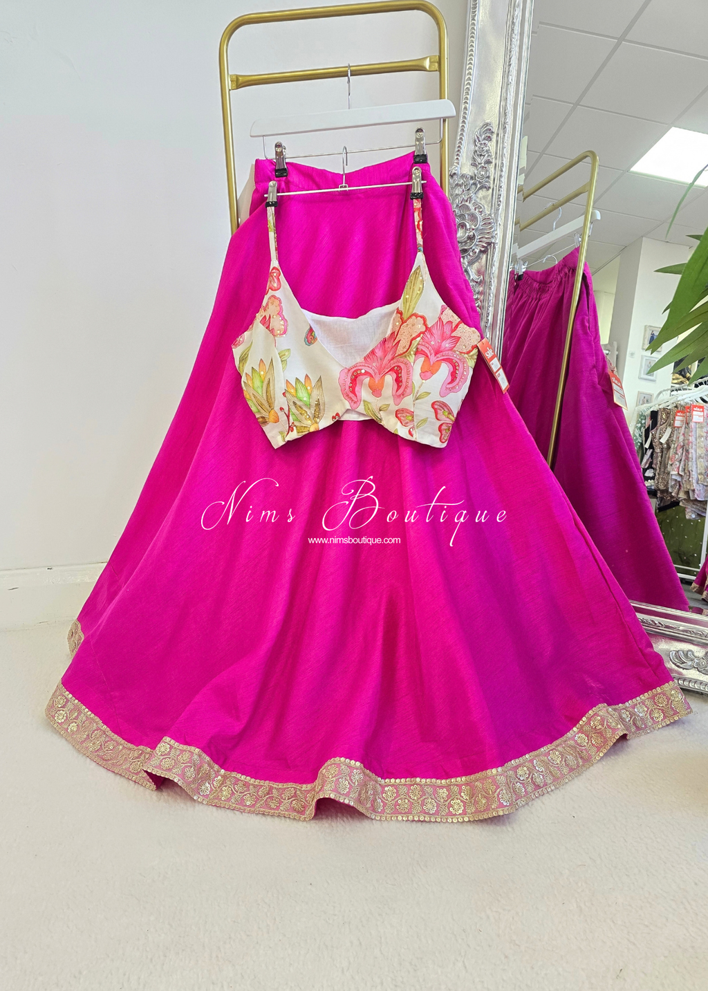 Saloni Readymade Violet Raw Silk skirt/lehnga (sizes 4-20)