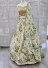 Florella Ivory & Green Georgette readymade skirt/lehnga (sizes 10-22)