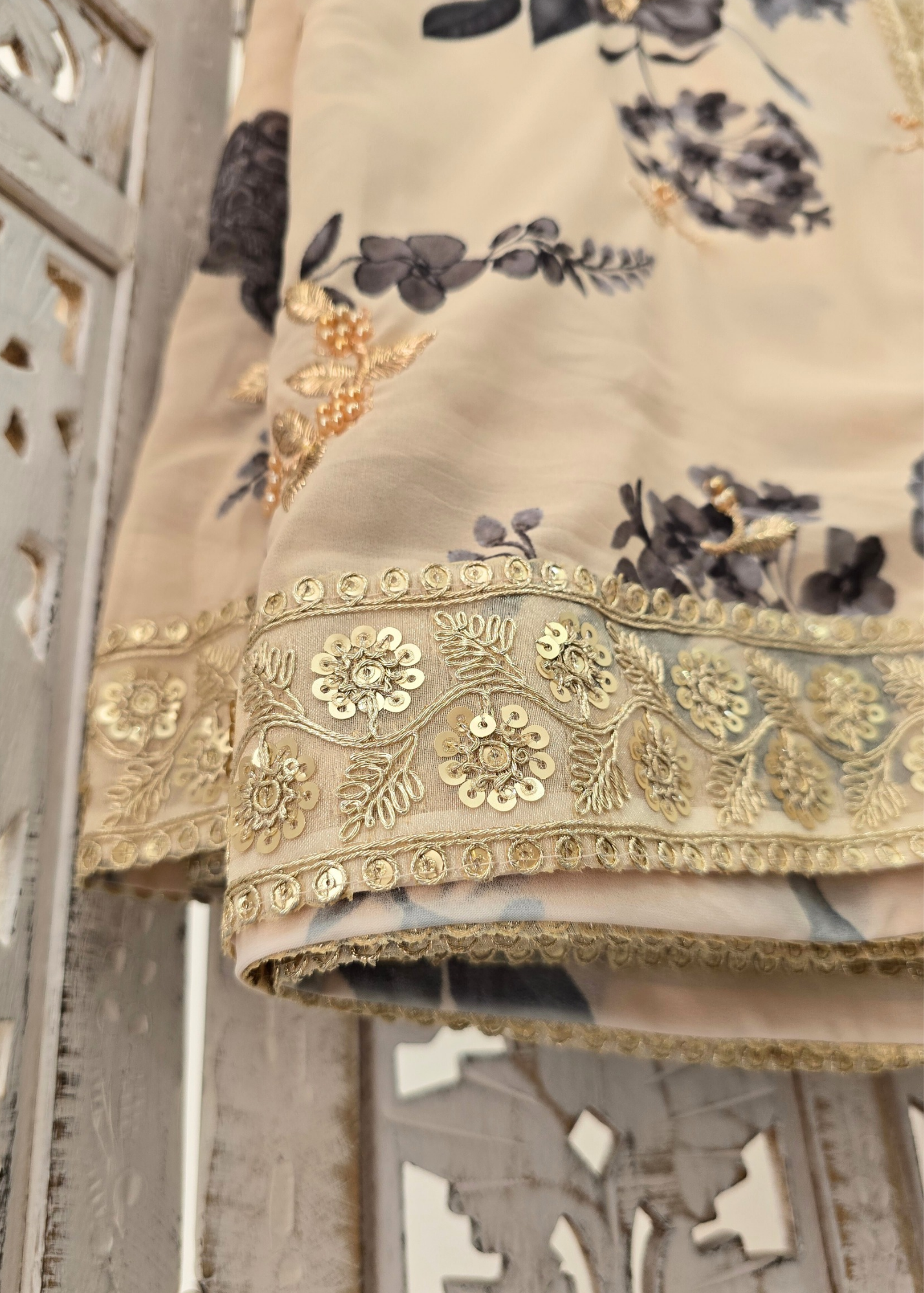 Limited Edition Florella Cream Georgette Dupatta/Chunni