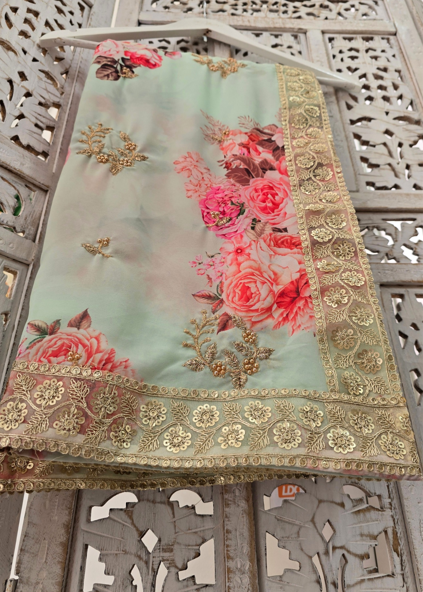 Limited Edition Mint Floral Georgette Dupatta/Chunni
