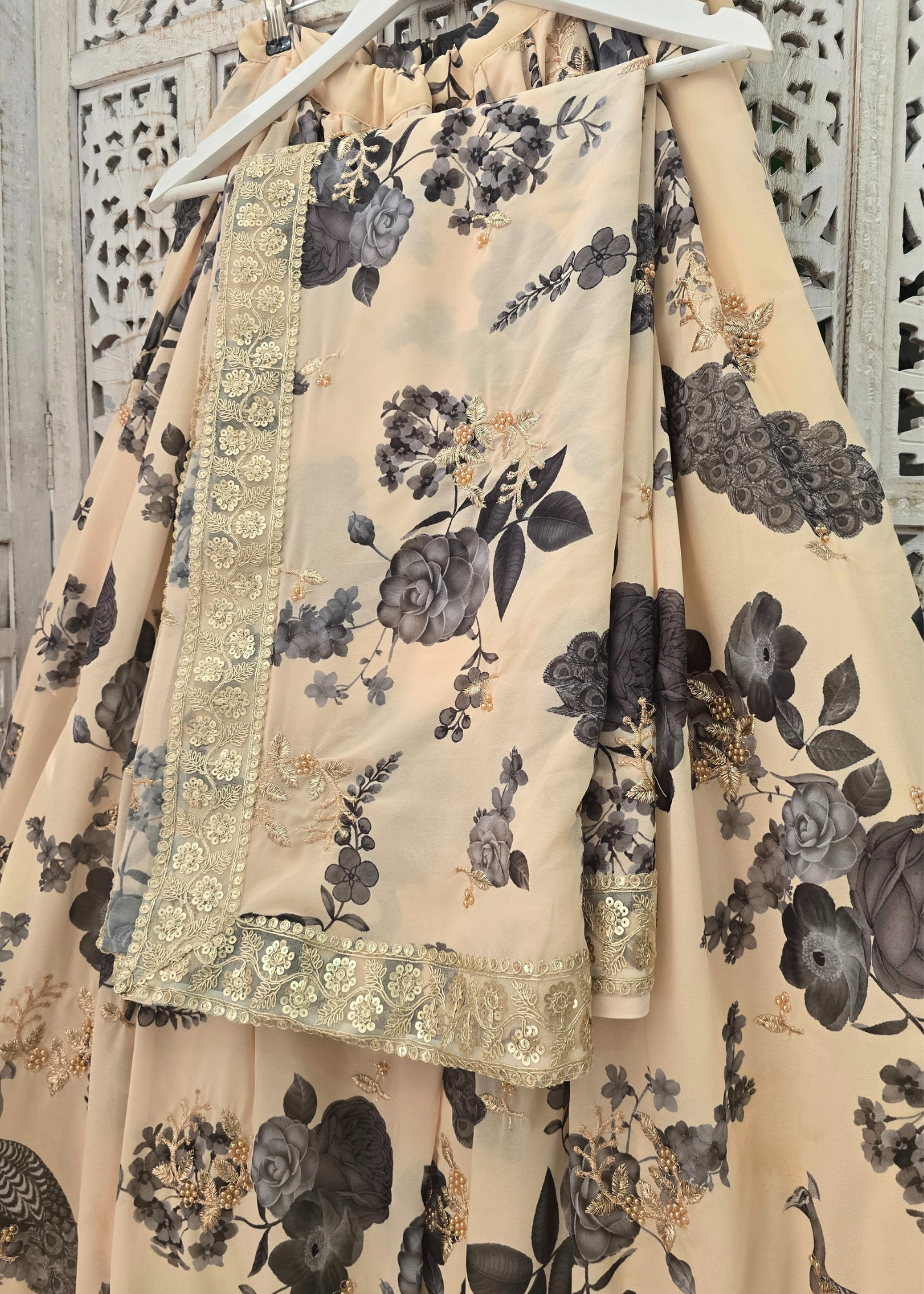 Limited Edition Florella Cream Georgette Dupatta/Chunni