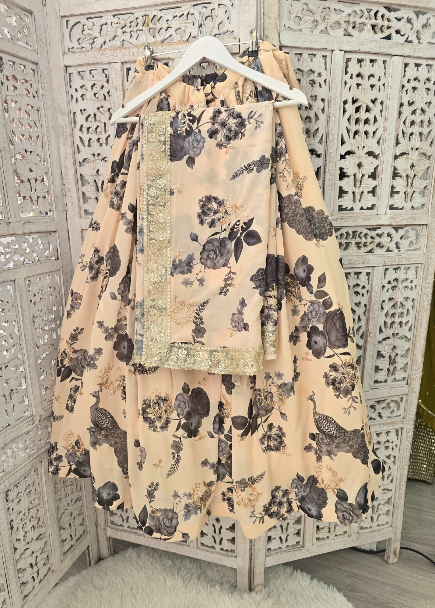 Limited Edition Florella Cream Georgette Dupatta/Chunni