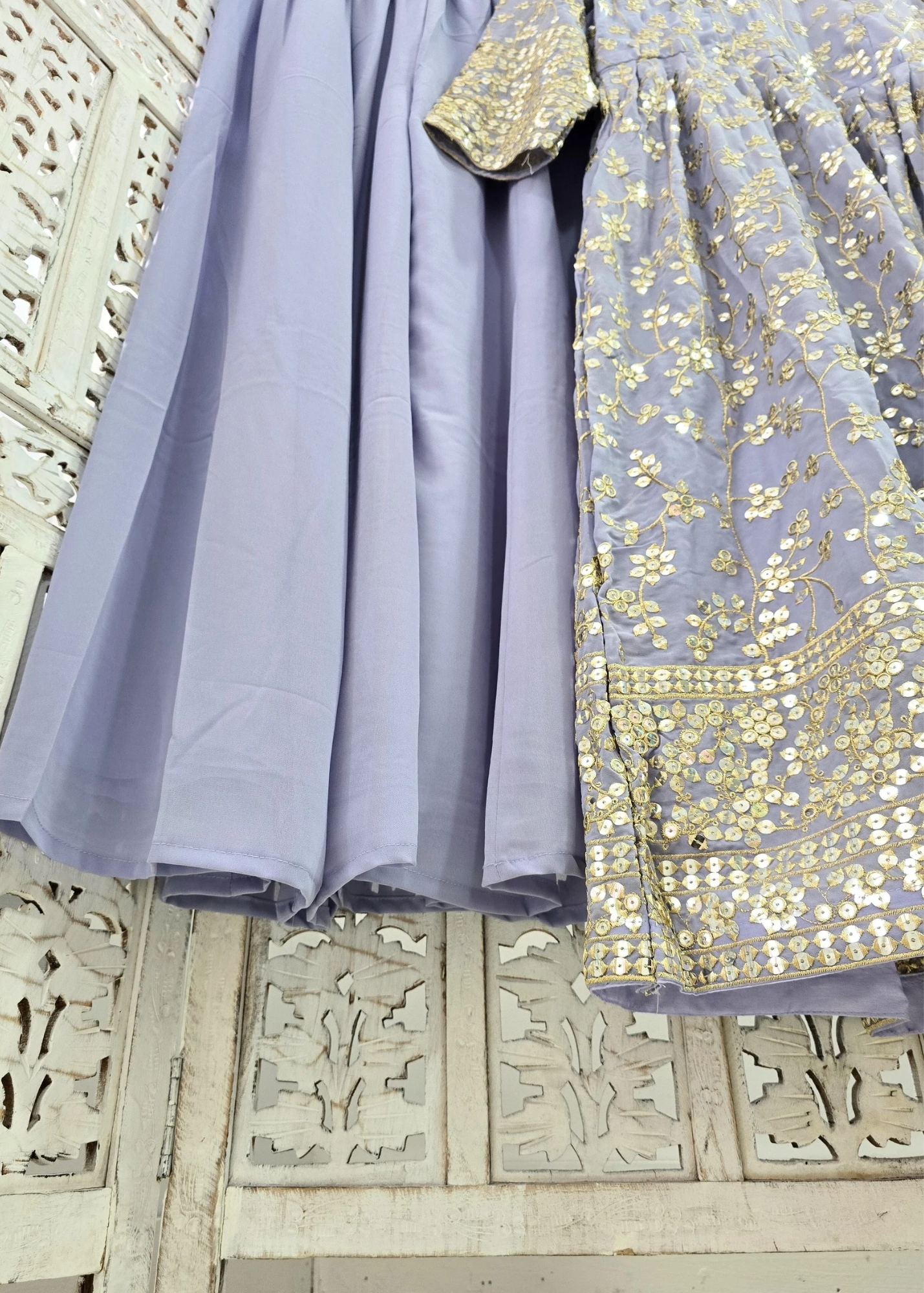 Long Lilac Sharara Suits (Sizes 16-24)