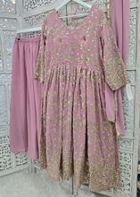 Long Dusky Mauve Sharara Suits (Sizes 16-22)