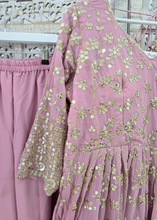 Long Dusky Mauve Sharara Suits (Sizes 16-22)