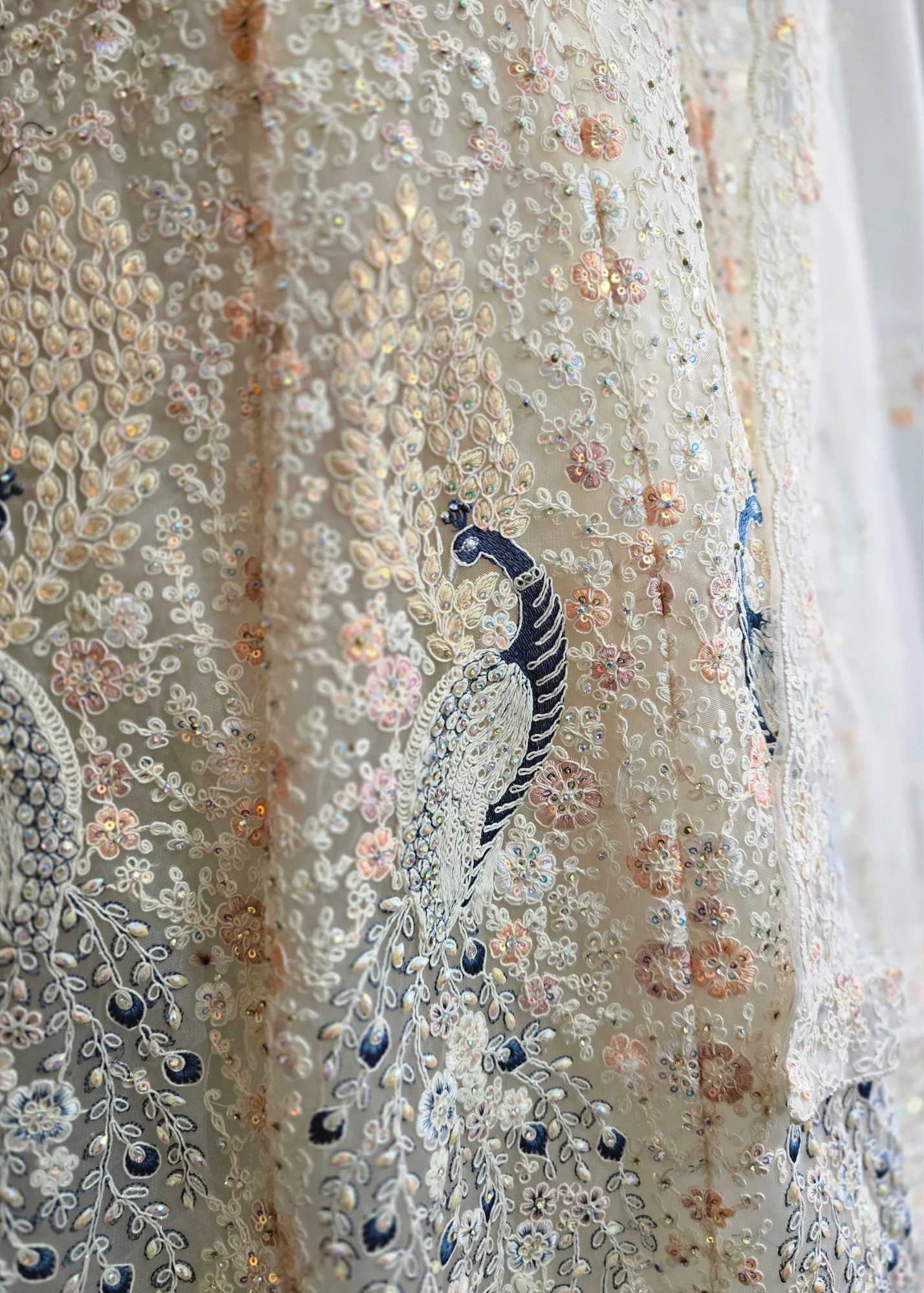 Luxury Ivory Peacock Lehenga (size 12)