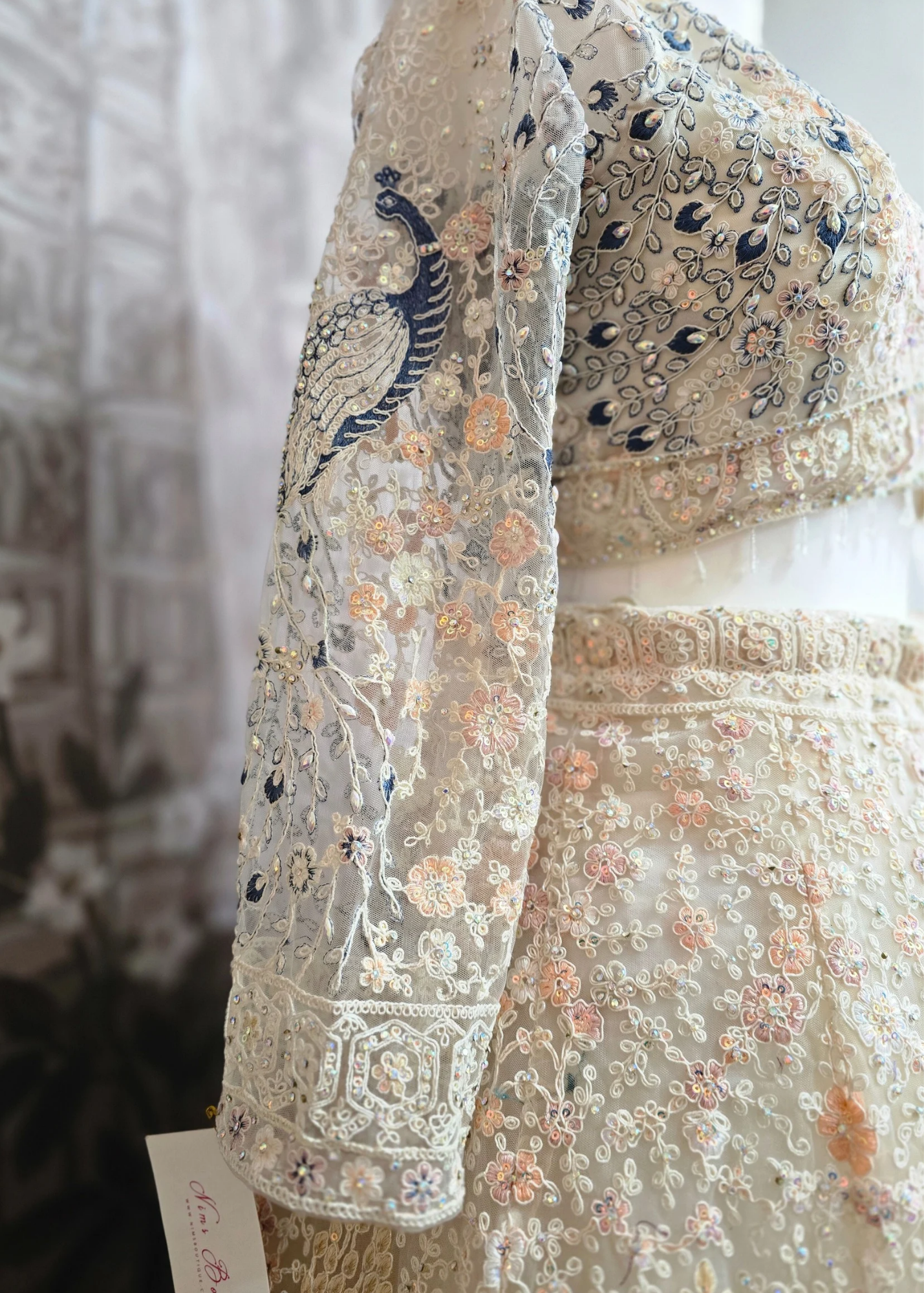 Luxury Ivory Peacock Lehenga (size 12)
