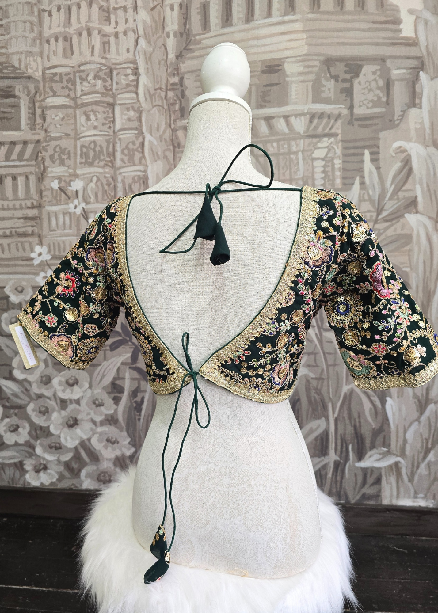 Genelia Dark Green Embroidered Blouse (10-12)