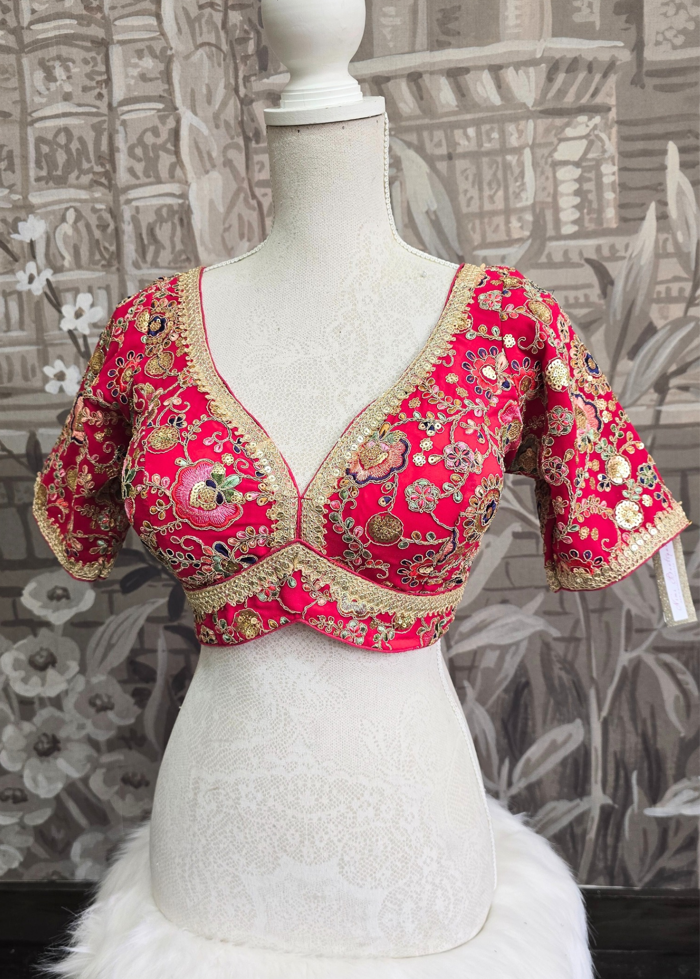Genelia Deep Pink Embroidered Blouse (10-12)