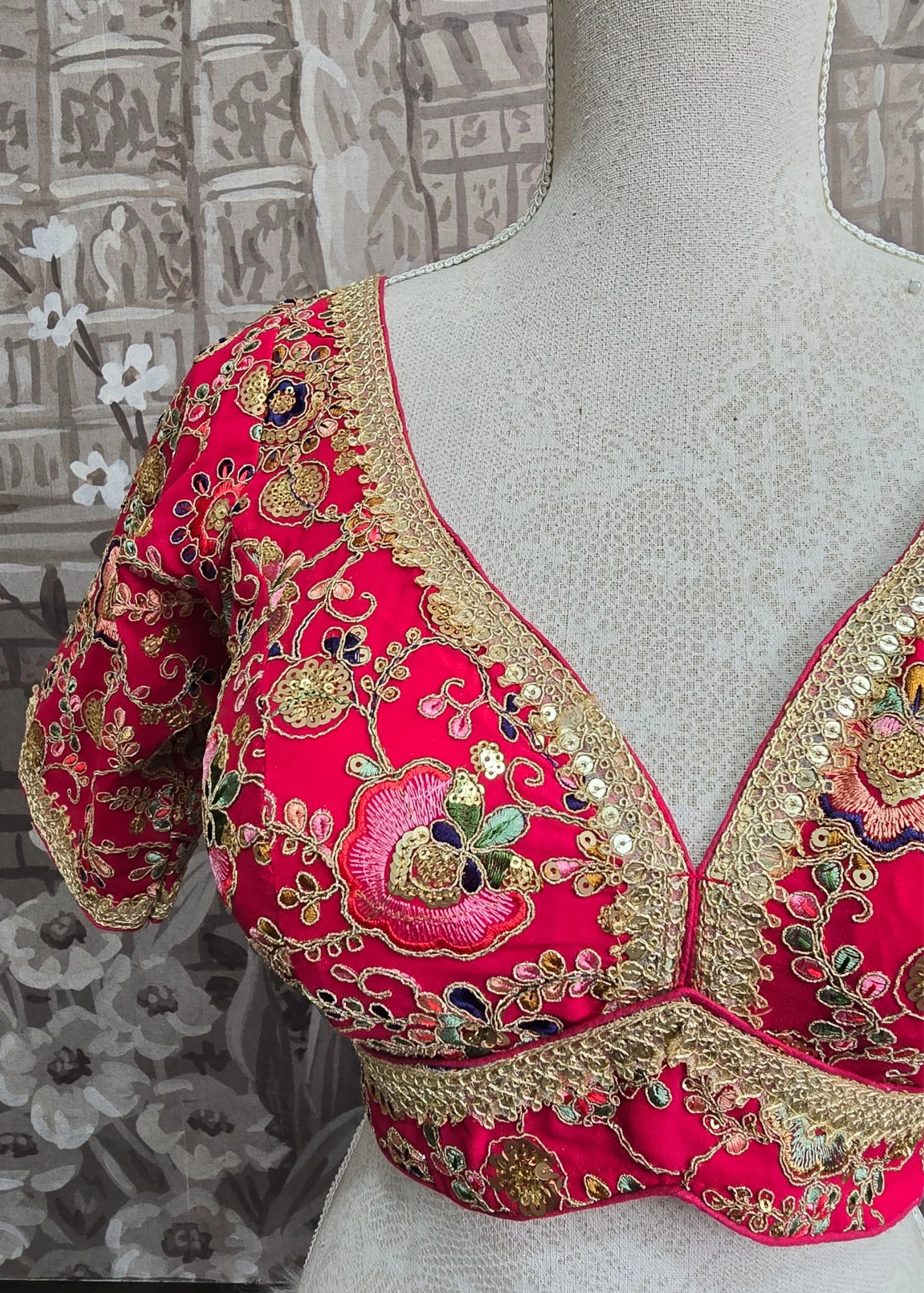 Genelia Deep Pink Embroidered Blouse (10-12)