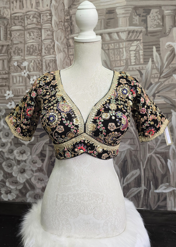 Genelia Black Embroidered Blouse (10-12)