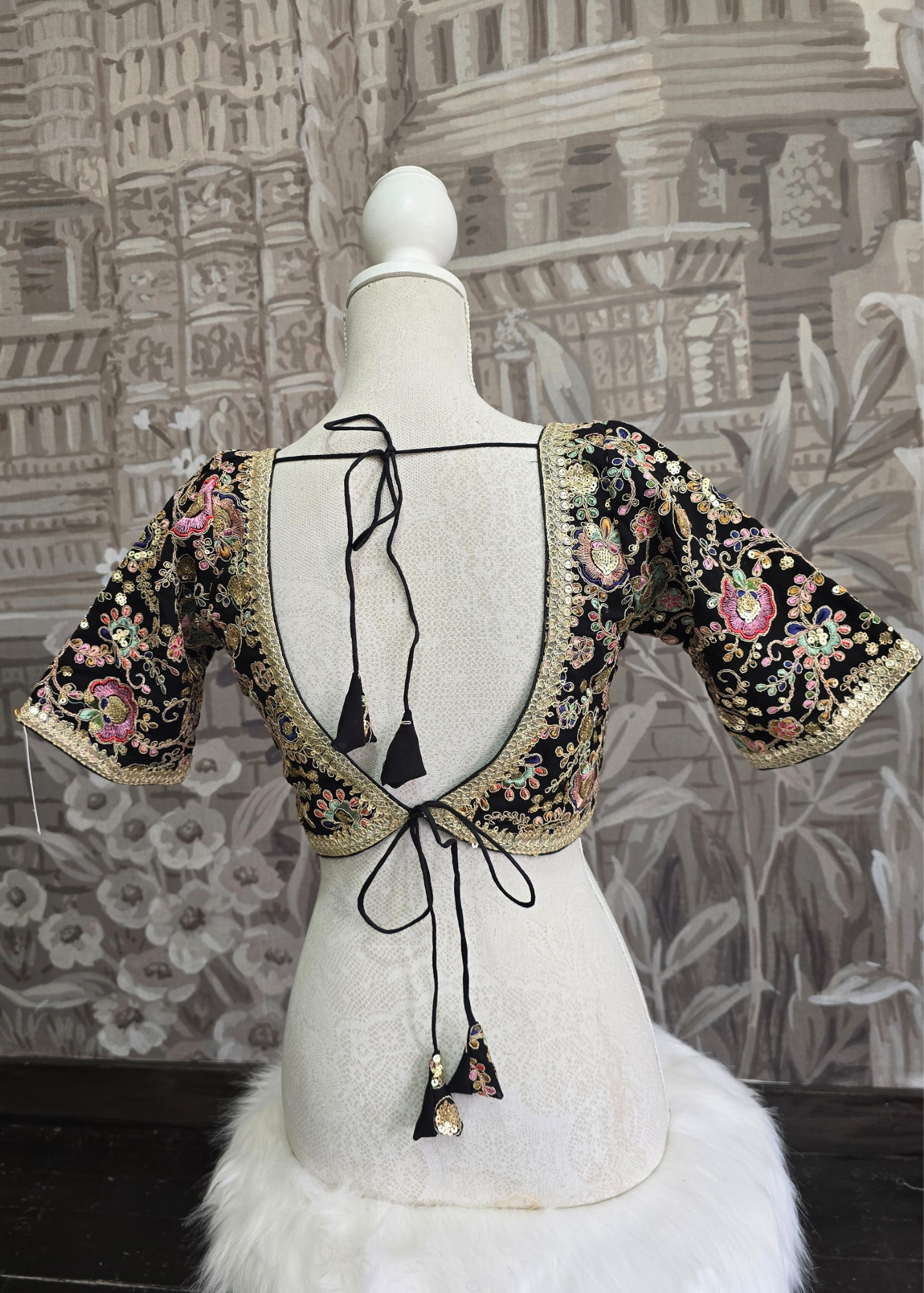 Genelia Black Embroidered Blouse (10-12)