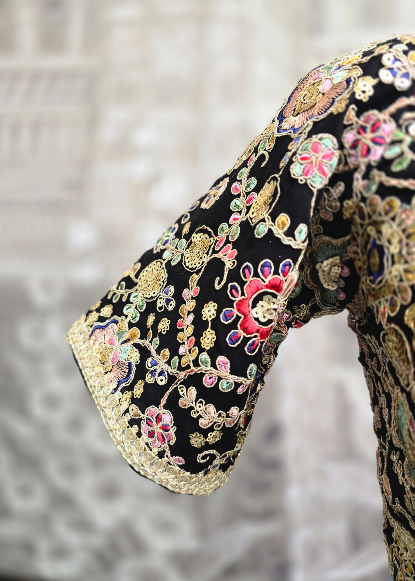 Genelia Black Embroidered Blouse (10-12)