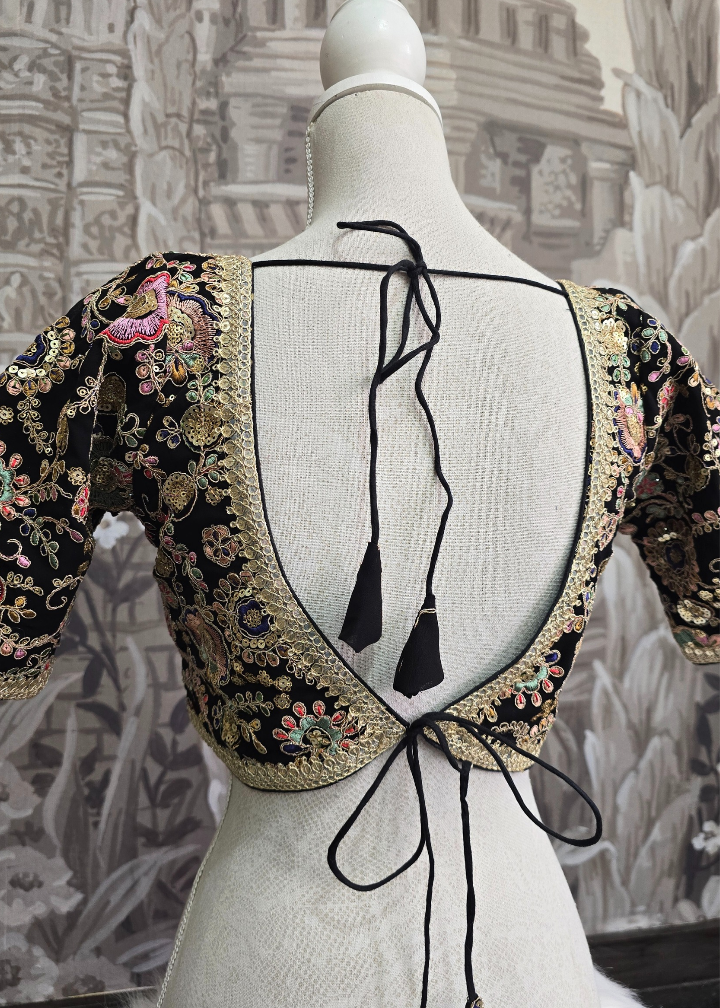 Genelia Black Embroidered Blouse (10-12)