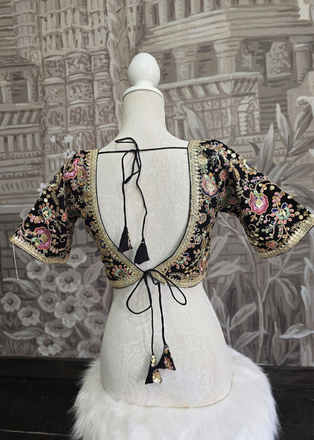 Genelia Black Embroidered Blouse (10-12)
