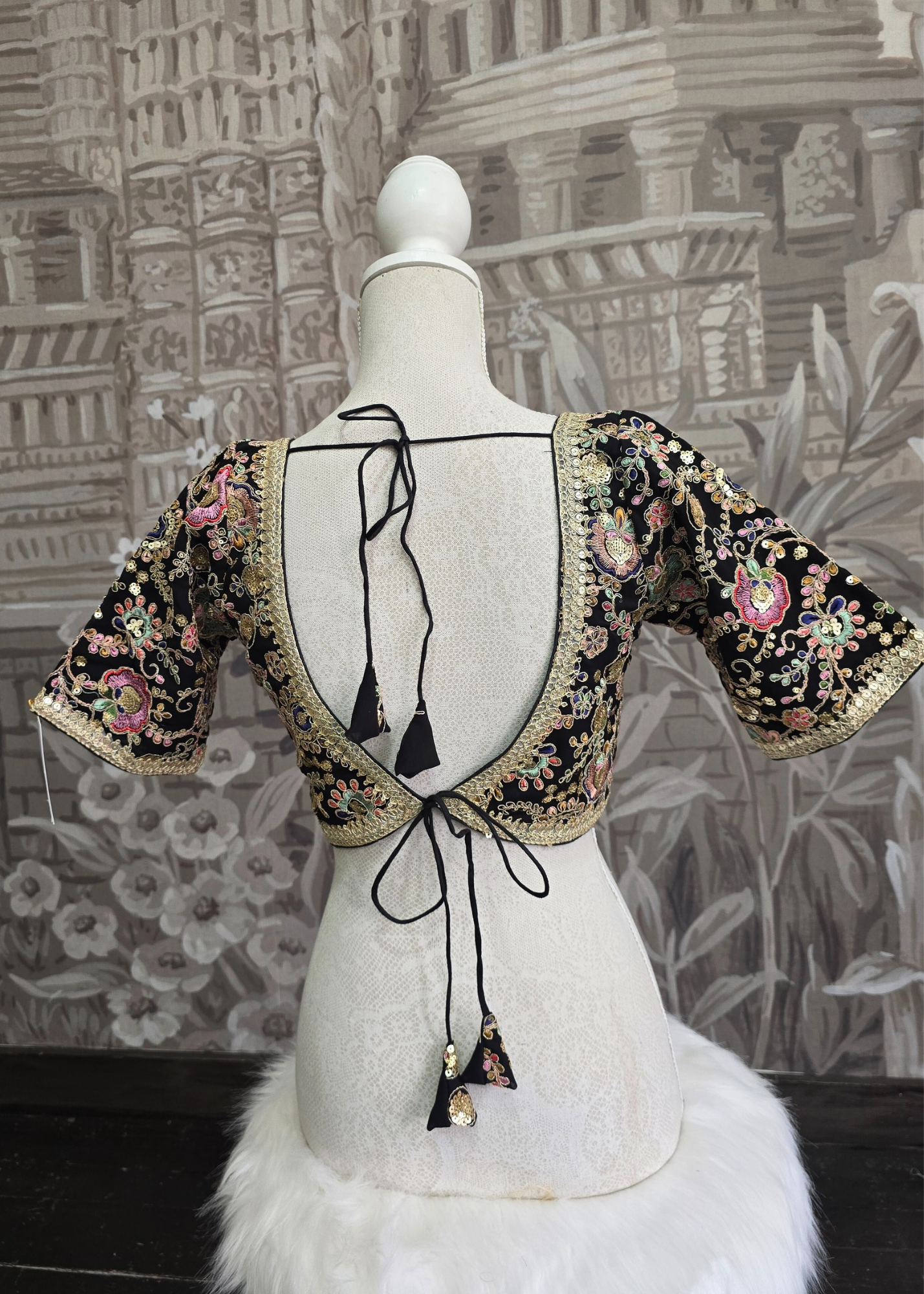 Genelia Black Embroidered Blouse (10-12)