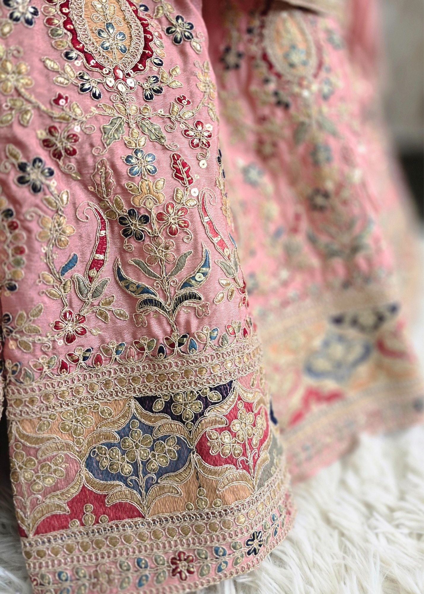 Luxury Dusky Pink Embroidered Sharara Suits (Sizes 16-20)