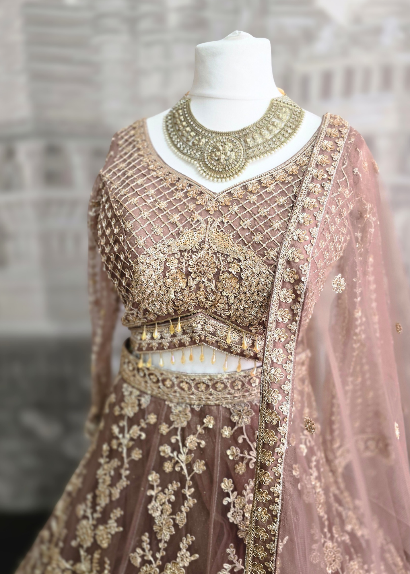 Luxury Dusky Mauve Lehenga (size 12)