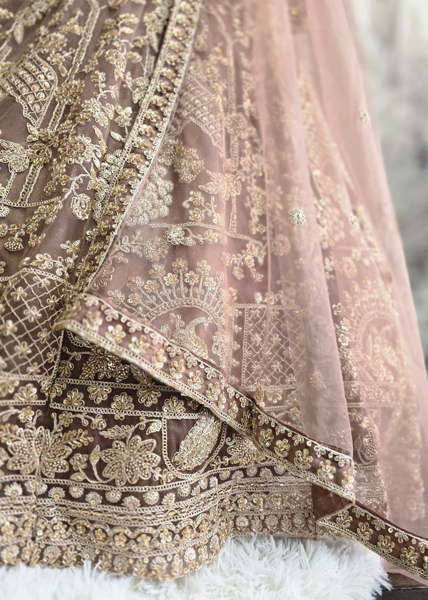Luxury Dusky Mauve Lehenga (size 12)