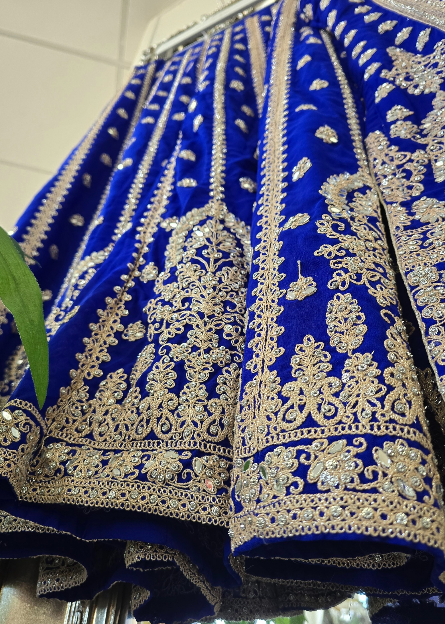 Royal Blue Thread Embroidered Sharara Suit (size 16-18)