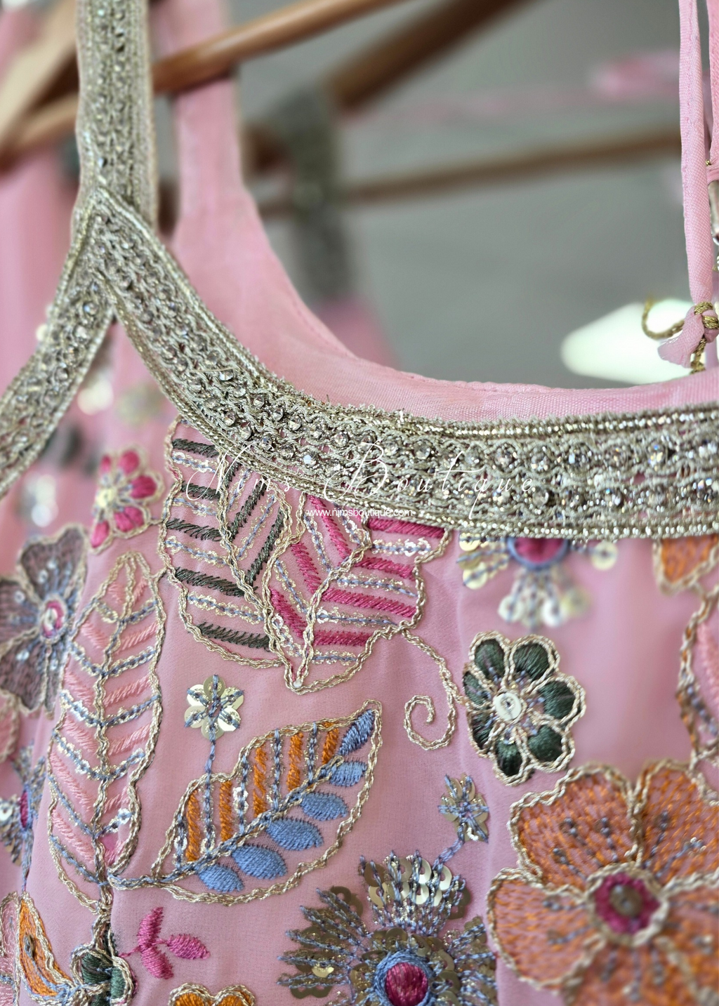 Blush Pink & Pastels Strap Embroidered Sharara Suit (size 12-14)