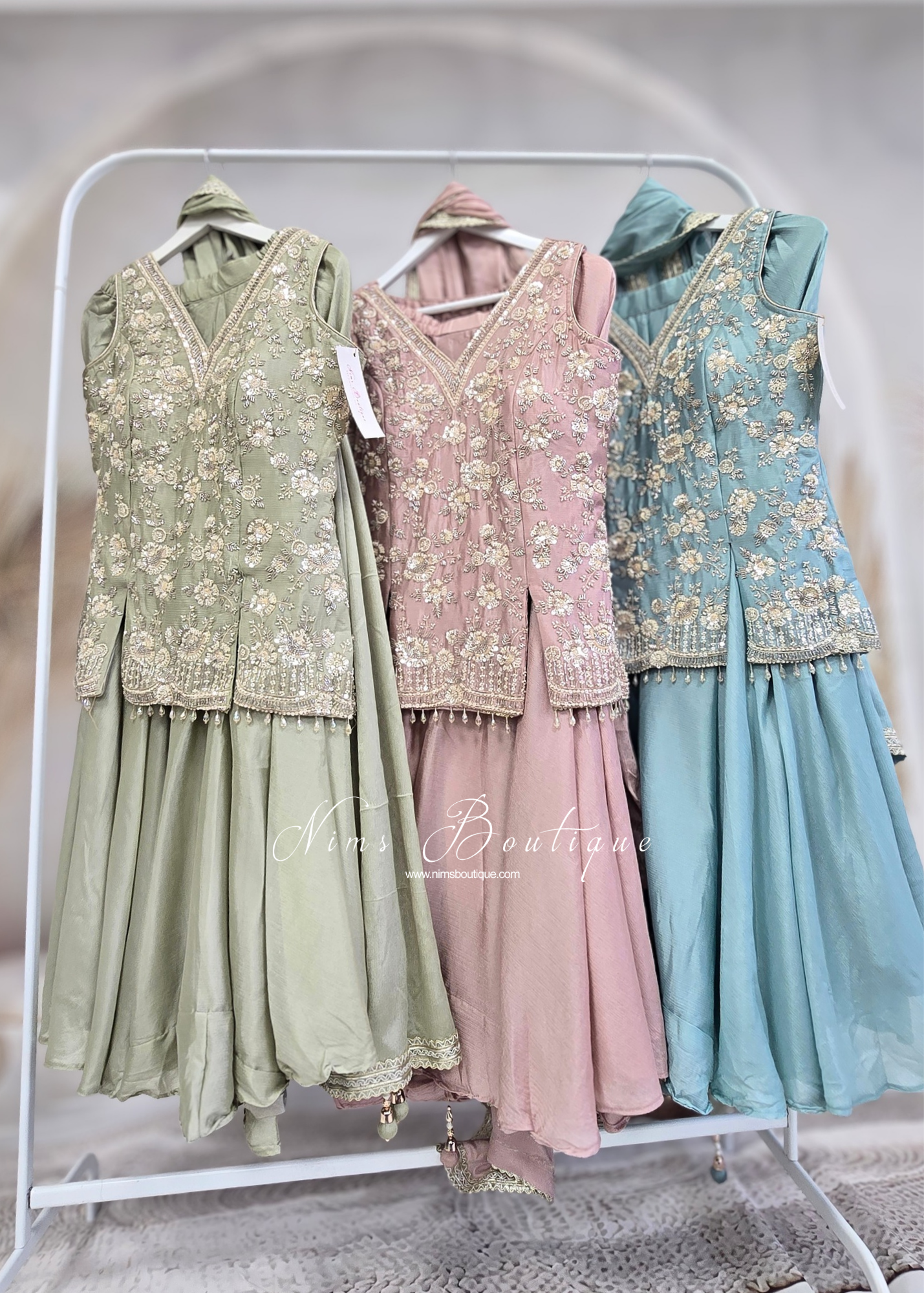 Luxury Short Embellished Sharara Suit (10-12)