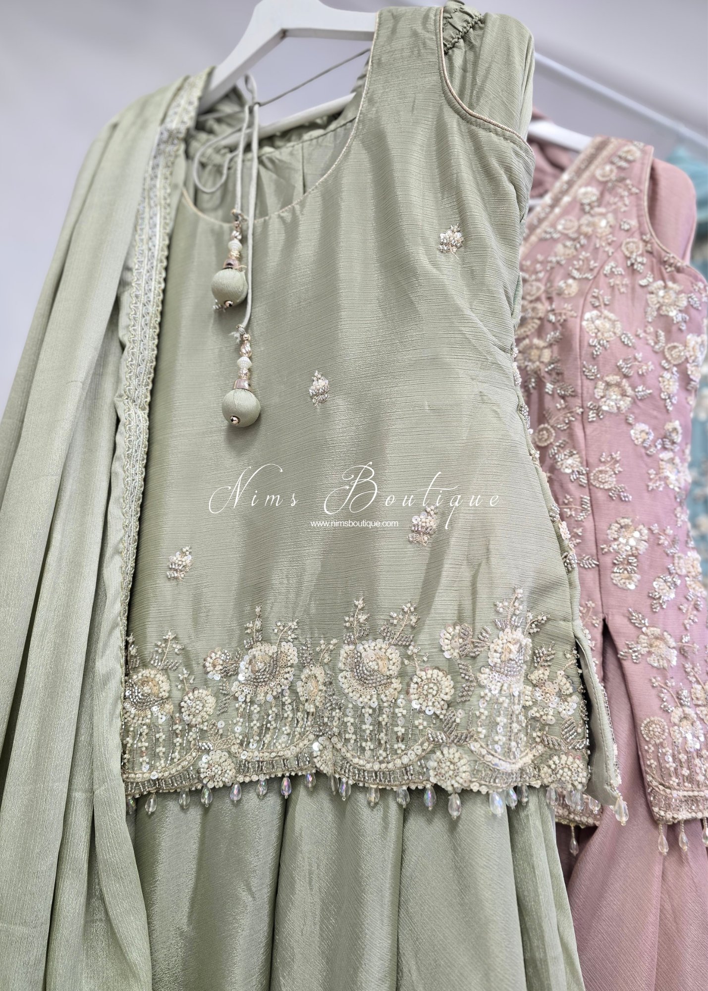 Luxury Short Embellished Sharara Suit (10-12)