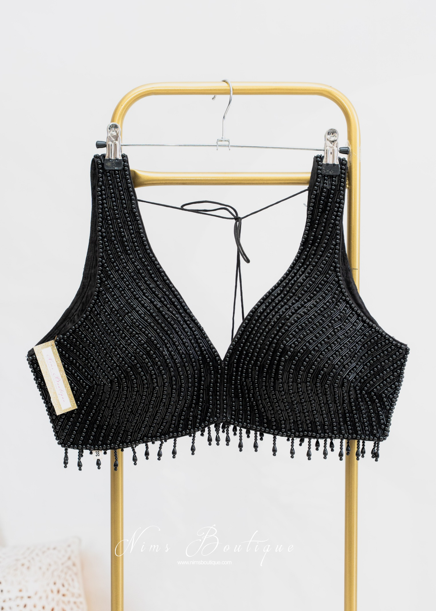 Giselle NB Luxury Black Bead Blouse (one size)