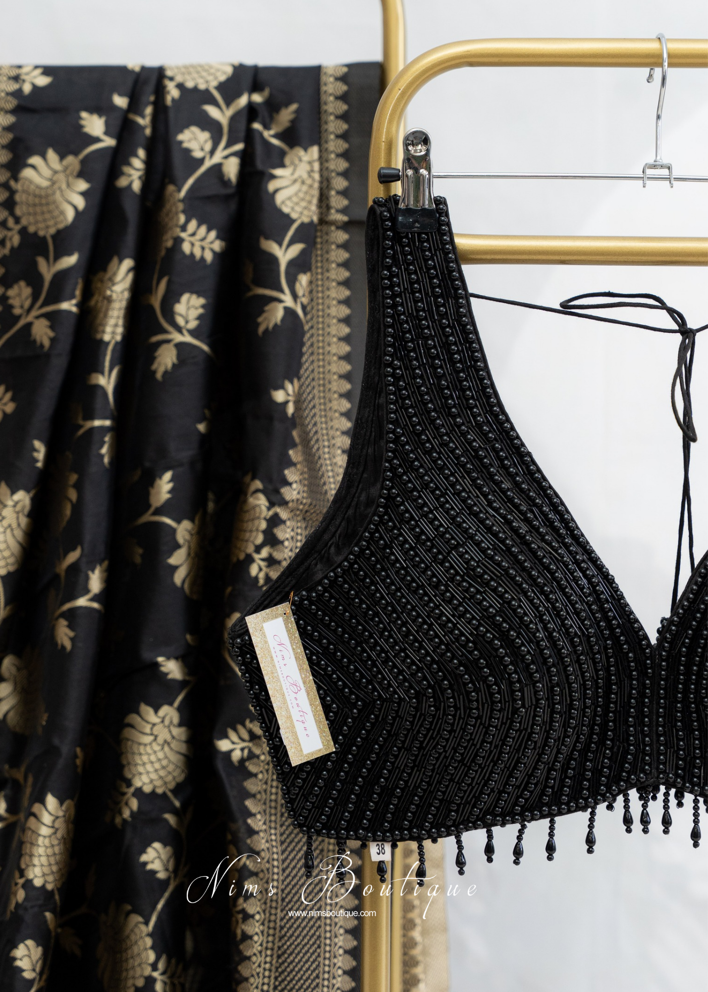 Giselle NB Luxury Black Bead Blouse (one size)