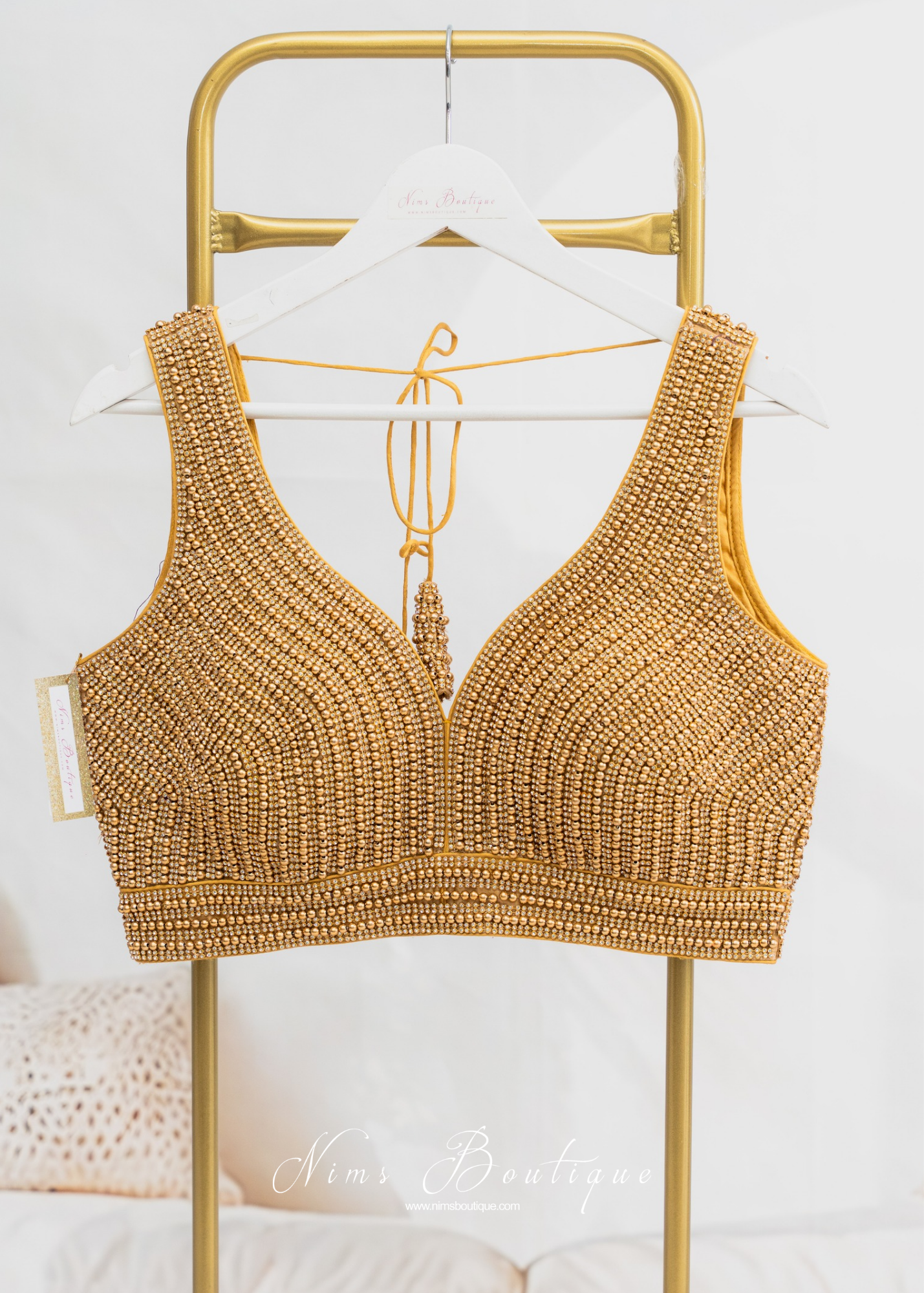 Isla NB Luxury Gold Bead Blouse (one size)