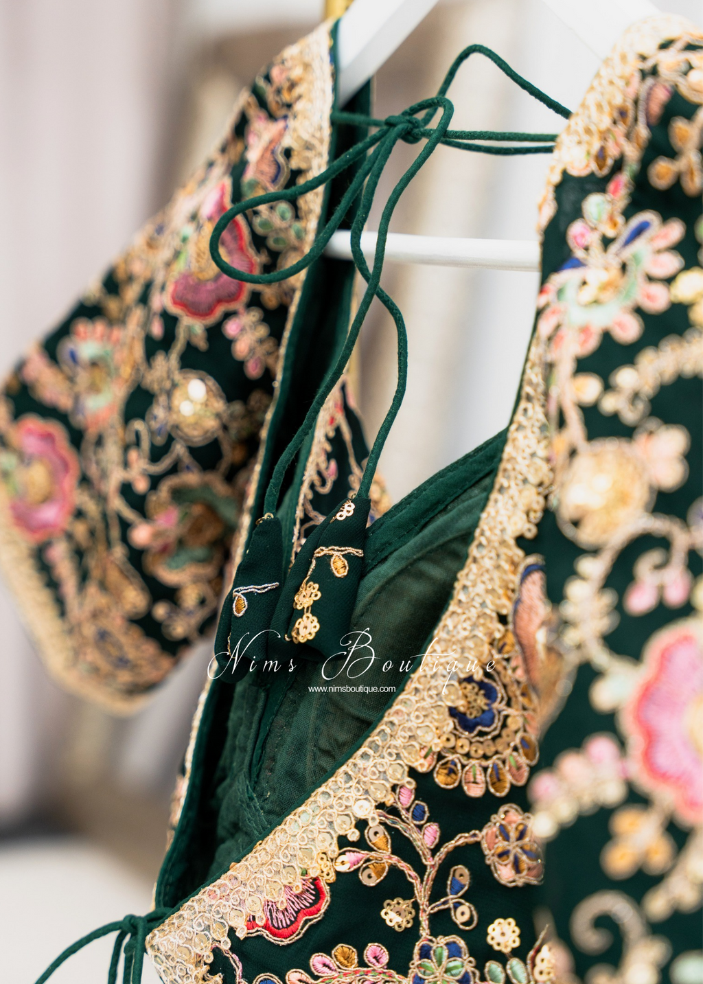 Genelia Dark Green Embroidered Blouse (10-12)