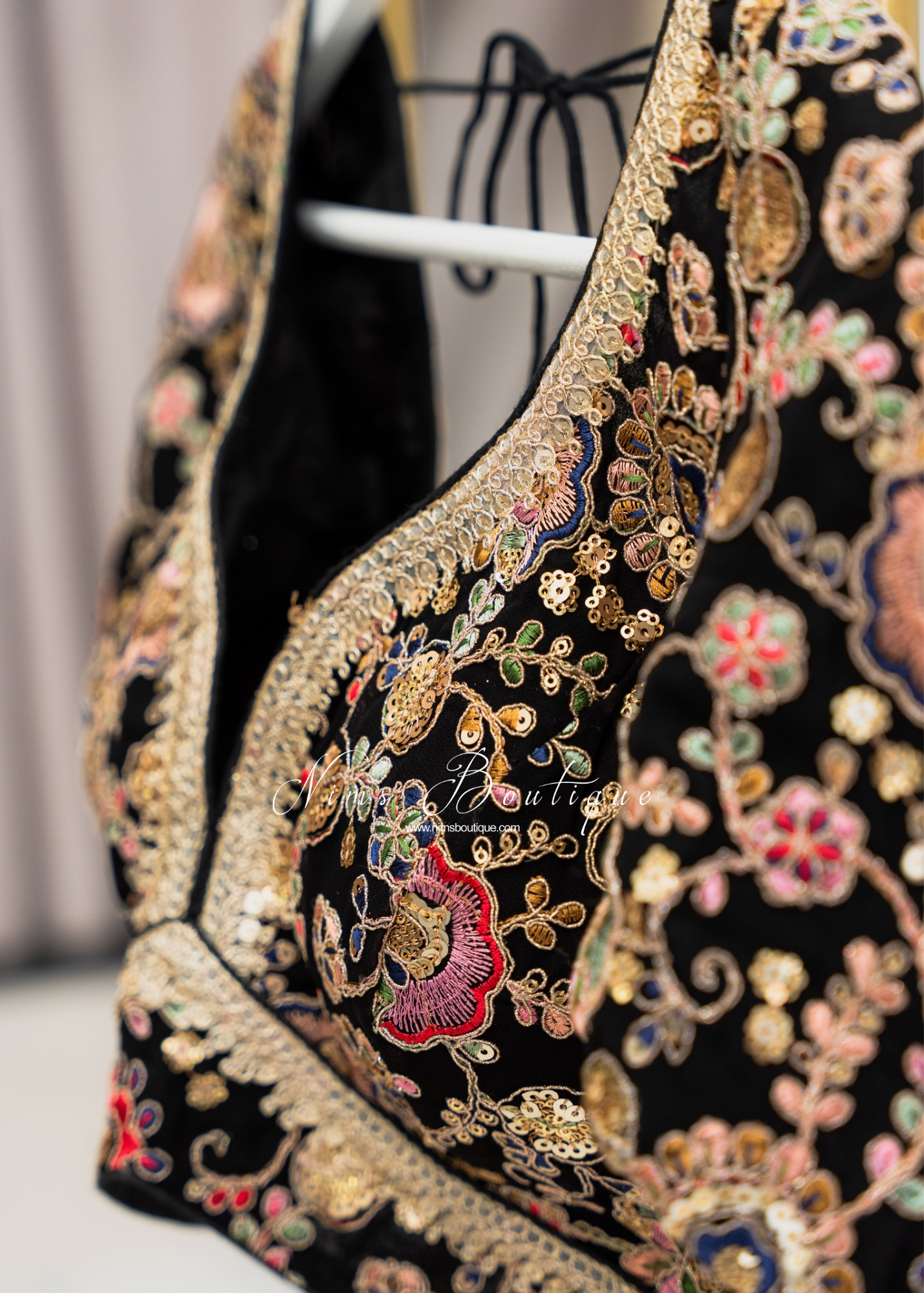 Genelia Black Embroidered Blouse (10-12)