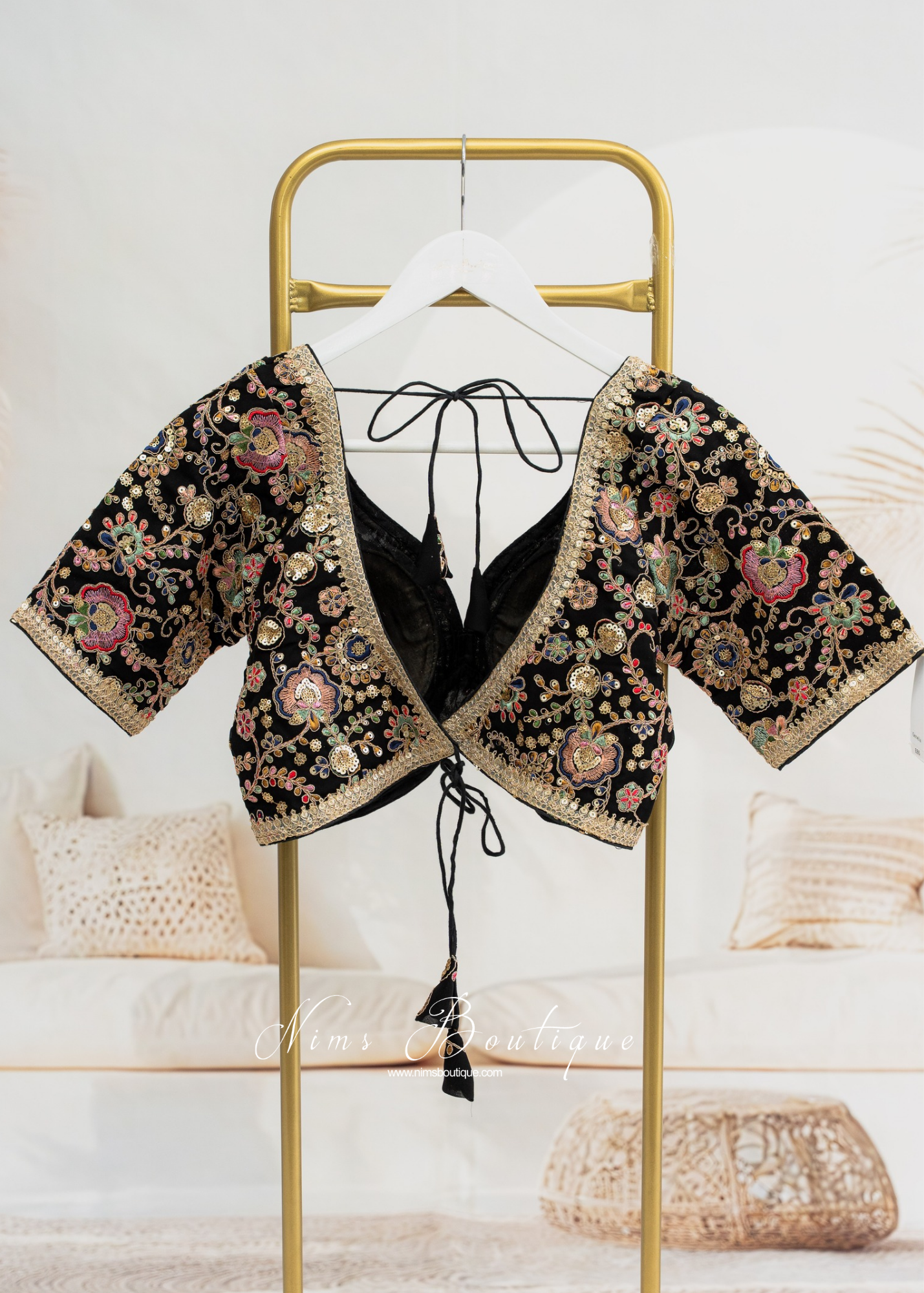 Genelia Black Embroidered Blouse (10-12)