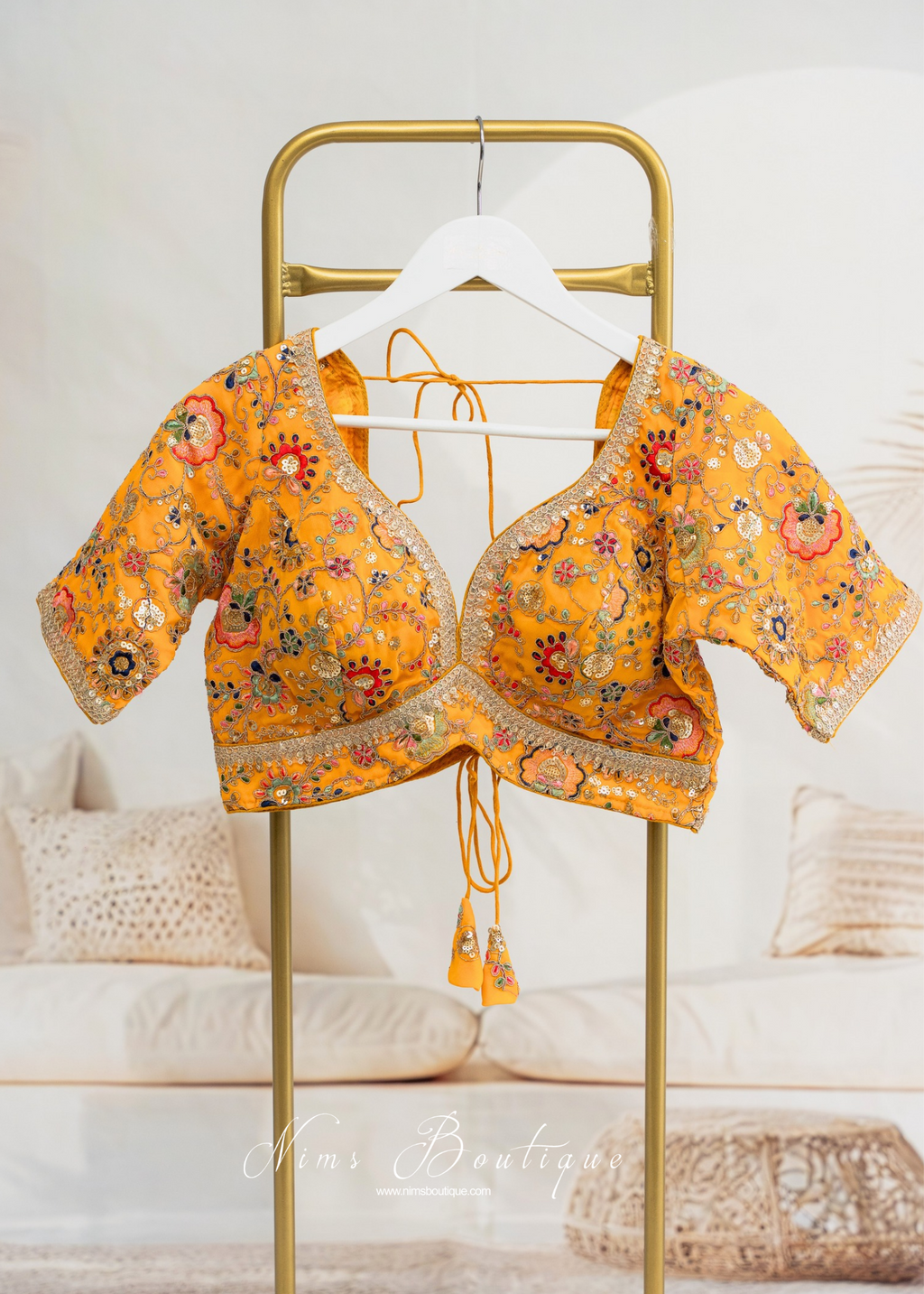 Genelia Yellow Embroidered Blouse (10-12)