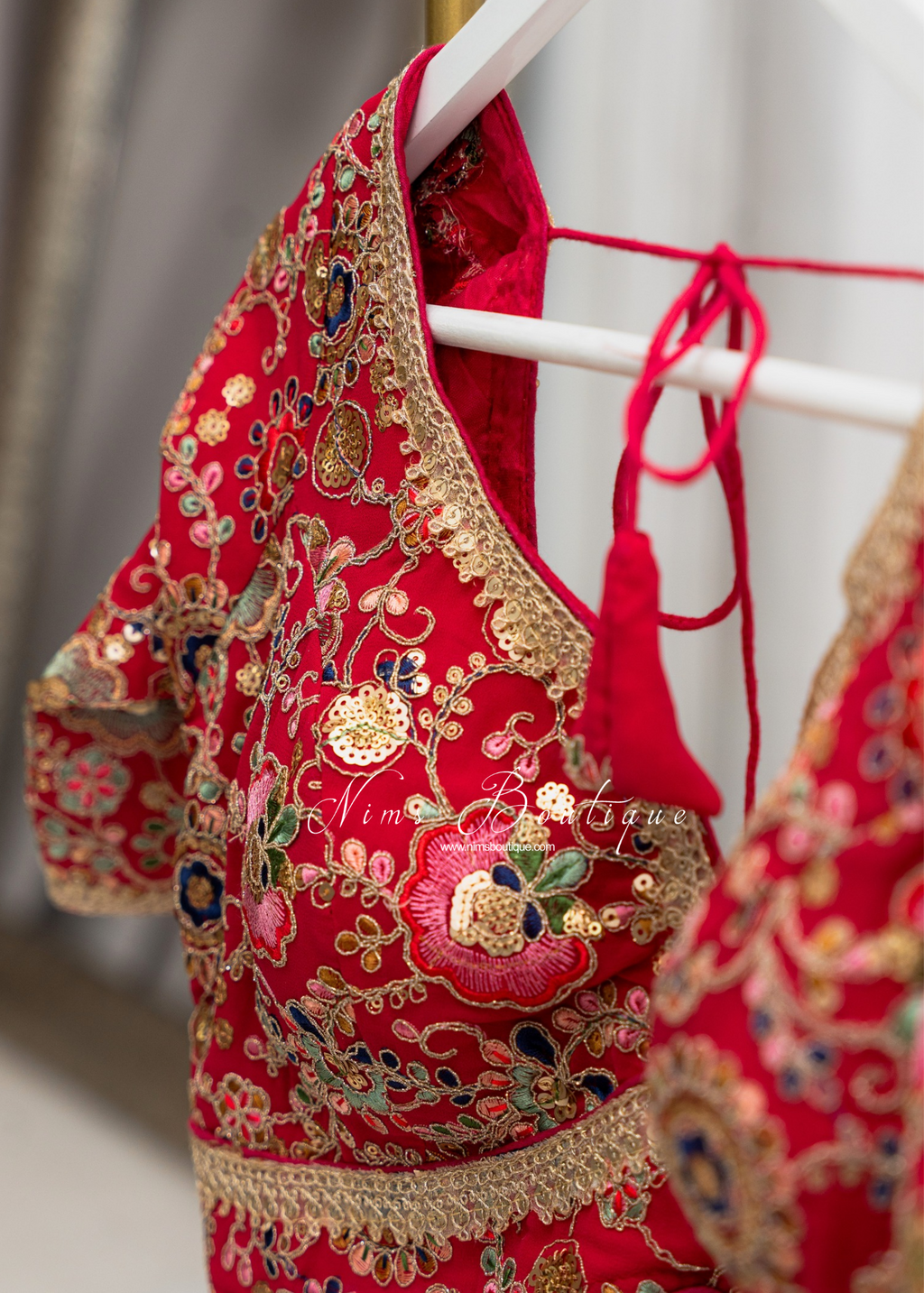 Genelia Red Embroidered Blouse (10-12)