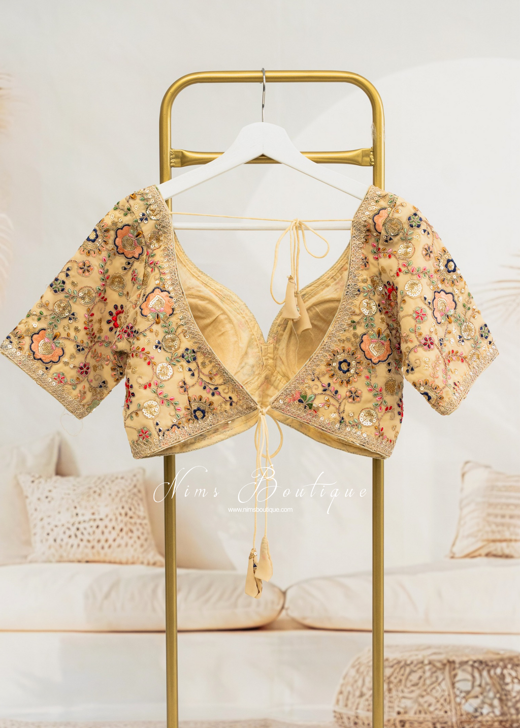 Genelia Gold Embroidered Blouse (10-12)