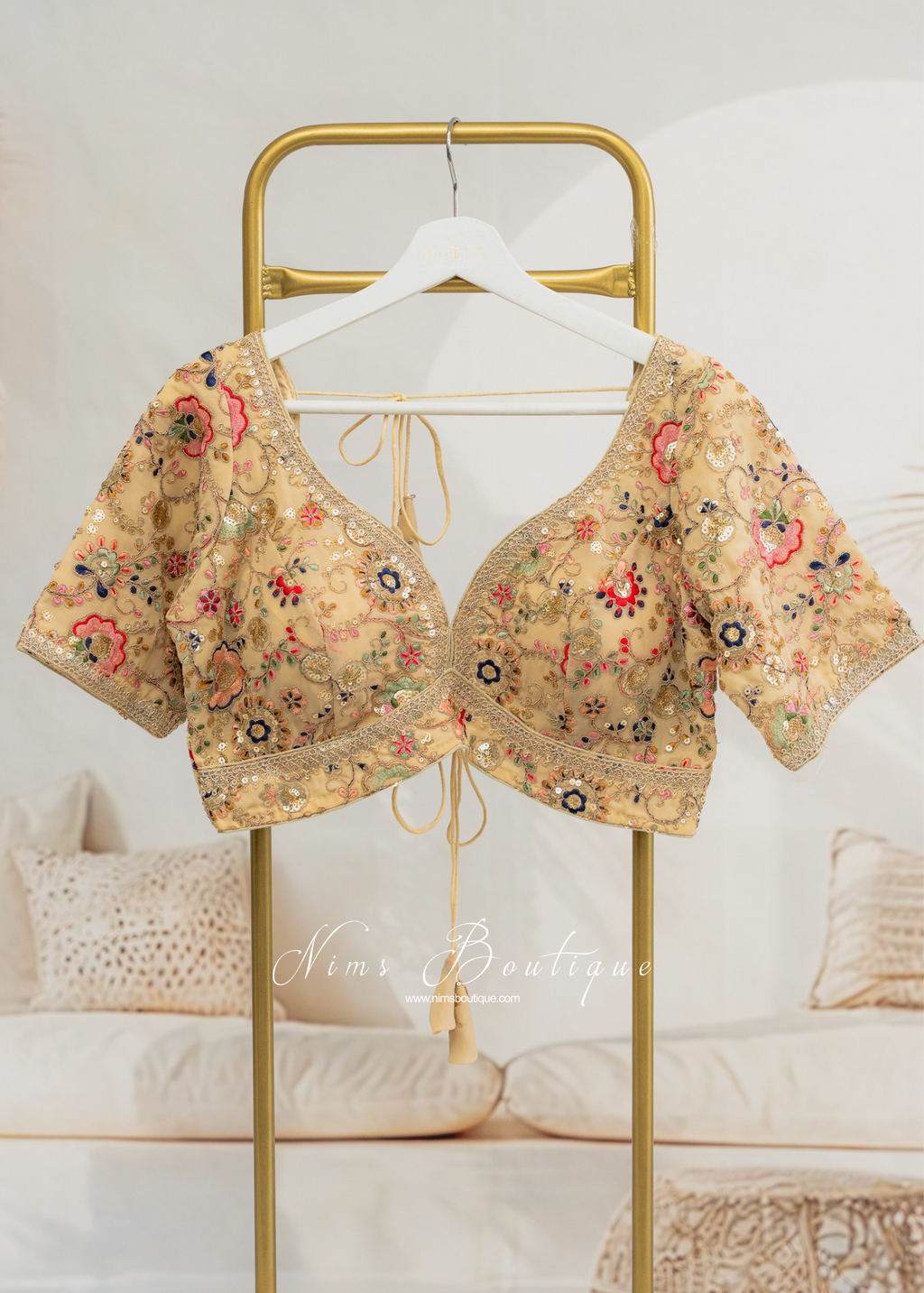Genelia Gold Embroidered Blouse (10-12)
