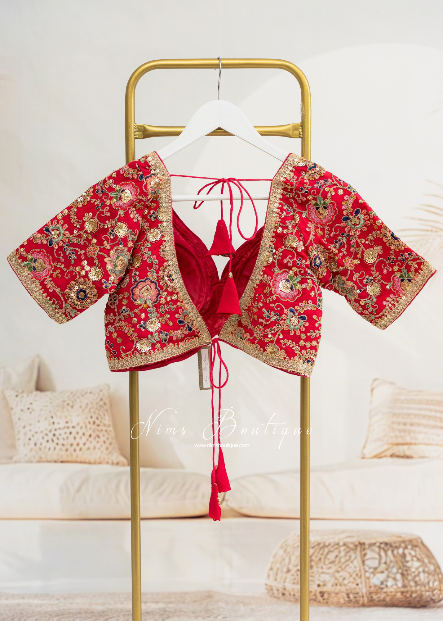 Genelia Red Embroidered Blouse (10-12)