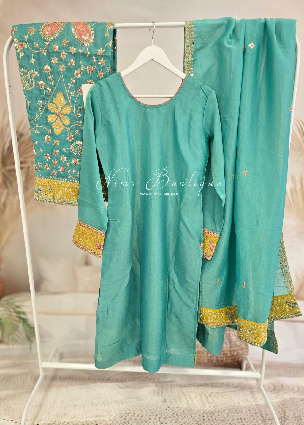Turquoise Blue Salwar Suit (Size 10-12)