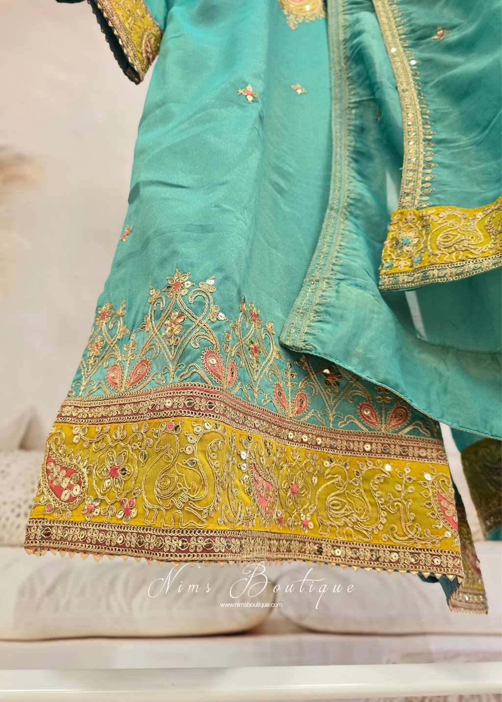 Turquoise Blue Salwar Suit (Size 10-12)