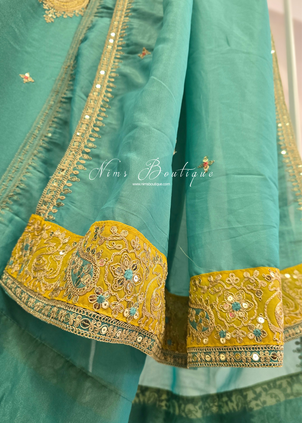 Turquoise Blue Salwar Suit (Size 10-12)