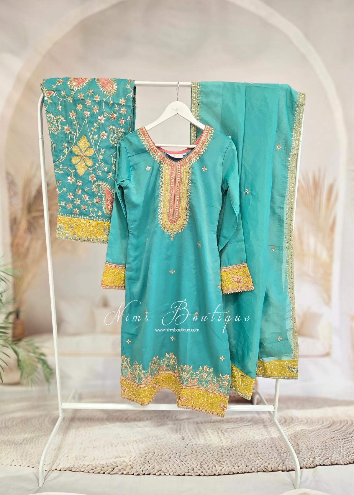 Turquoise Blue Salwar Suit (Size 10-12)