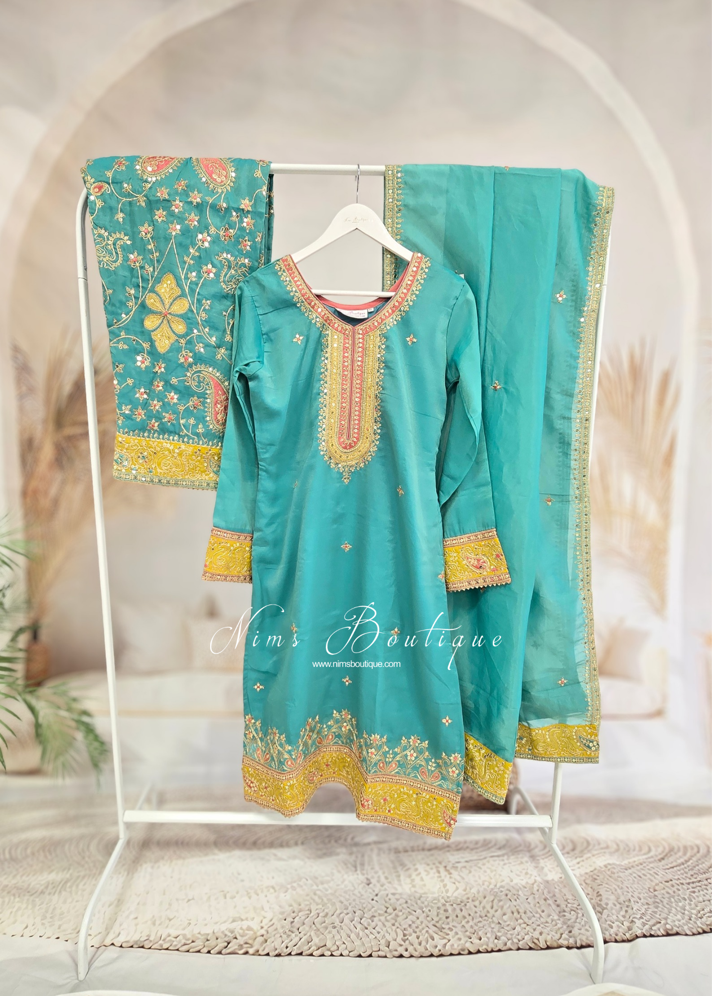 Turquoise Blue Salwar Suit (Size 10-12)
