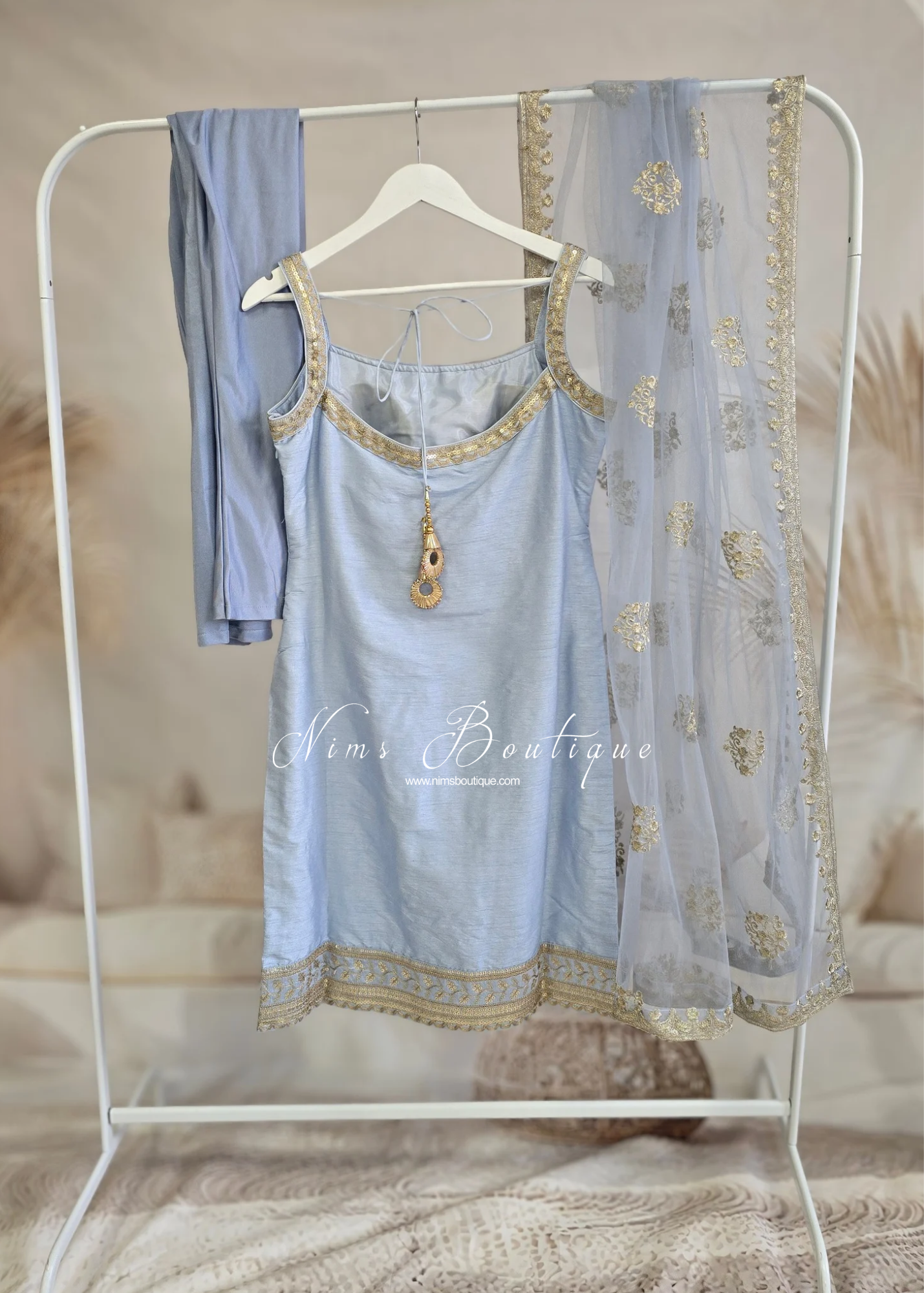 Dusky Blue Pajami Suit (Size 10-12)